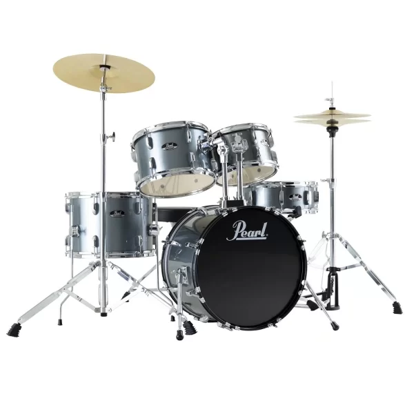 PEARL RS505C/C706 - Roadshow Charcoal Metallic 5 Parça (20B/10T/12T/14F/14S) Aksamlı &amp; Zilli Akustik Davul Seti
