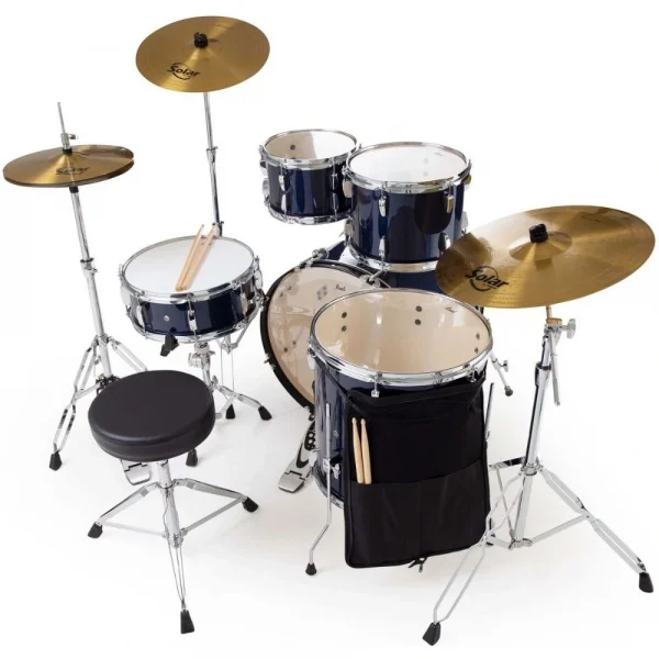 PEARL RS525SBC/C743 Roadshow Mavi Metalik 5 Parça (22B/10T/12T/16F/14S) Aksamlı ve Zilli Akustik Davul Seti