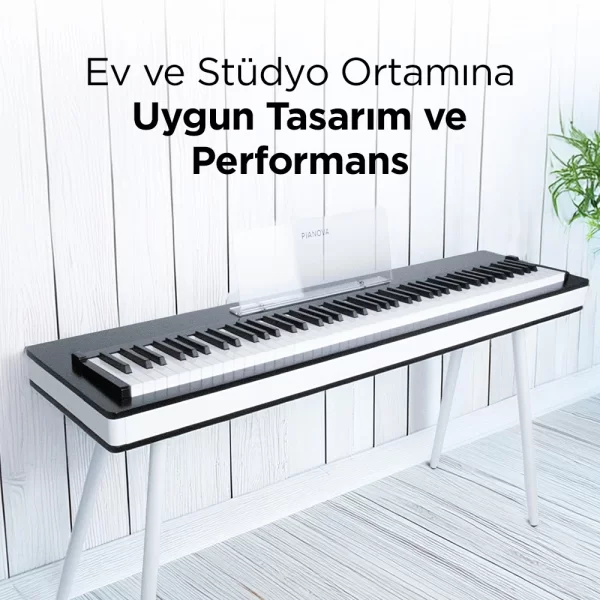 PIANOVA E818 Siyah - Beyaz Dijital Piyano