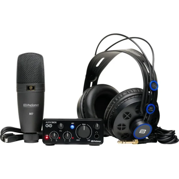 PreSonus AudioBox GO Creator Bundle Ses Kartı, Kulaklık ve Mikrofon İçeren Yeni Nesil Başlangıç Paketi.