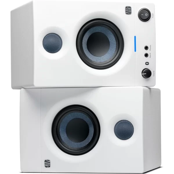 PreSonus Eris 3.5 BT MK II (Beyaz) Yeni Nesil, Bluetooth 5.0 Bağlantılı 3.5 2-Yollu aktif stüdyo monitor (Çift)