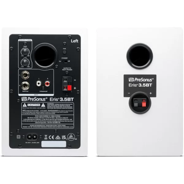 PreSonus Eris 3.5 BT MK II (Beyaz) Yeni Nesil, Bluetooth 5.0 Bağlantılı 3.5 2-Yollu aktif stüdyo monitor (Çift)