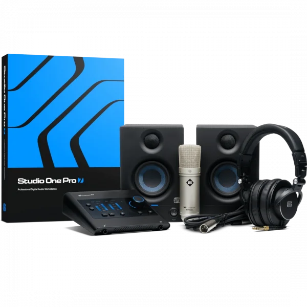PreSonus Quantum ES Ultimate Bundle Profesyonel Kayıt Seti (Ses kartı, Kulaklık, Mikrofon, Hoparlör ve Yazılım)