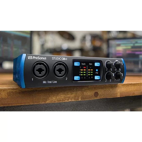 PreSonus Studio 26c Yeni nesil 2 Giriş / 6 Çıkış, 2 mikrofon girişli USB-C ses kartı