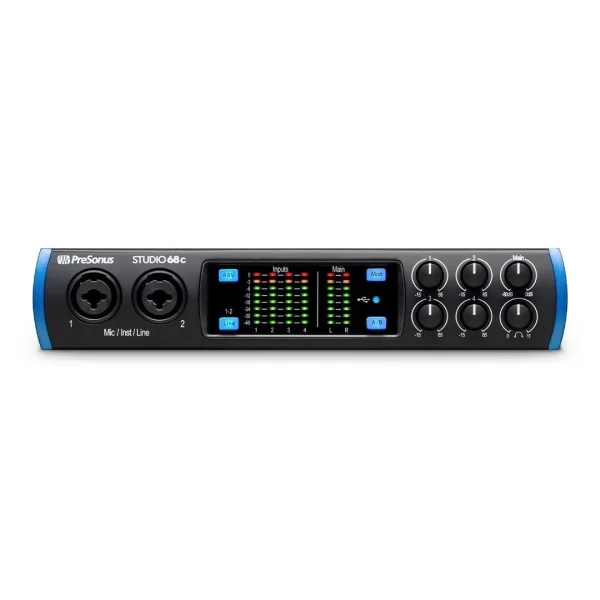 PreSonus Studio 68c Yeni nesil 6 Giriş / 6 Çıkış, 4 mikrofon girişli USB-C ses kartı