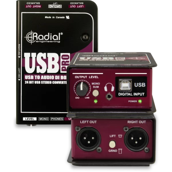 Radial USB-Pro Di-box for Stereo USB Laptop direct-box