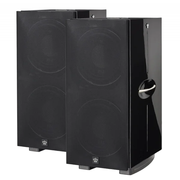 REL 212 Black Label Subwoofer siyah Grill ile gelir