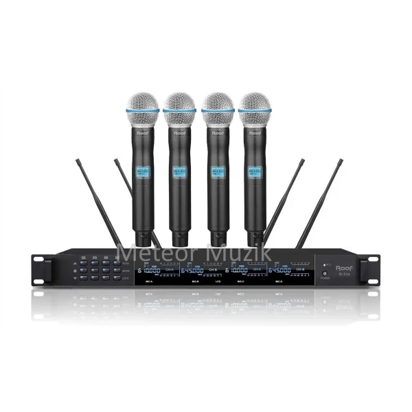 Roof R-214E 4 EL Kablosuz Mikrofon Seti