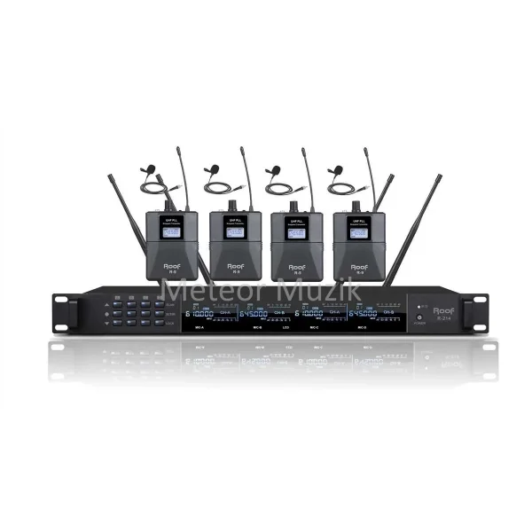 Roof R-214Y 4 Yaka Kablosuz Mikrofon Seti