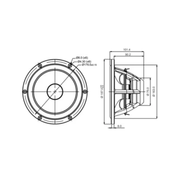 SB Acoustics SATORI  MW19P-8 Midwoofer