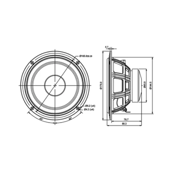 SB Acoustics SB16PFCR25-4 Paper Midwoofer