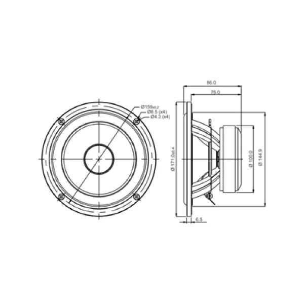 SB Acoustics  SB17MFC35-4 Midwoofer