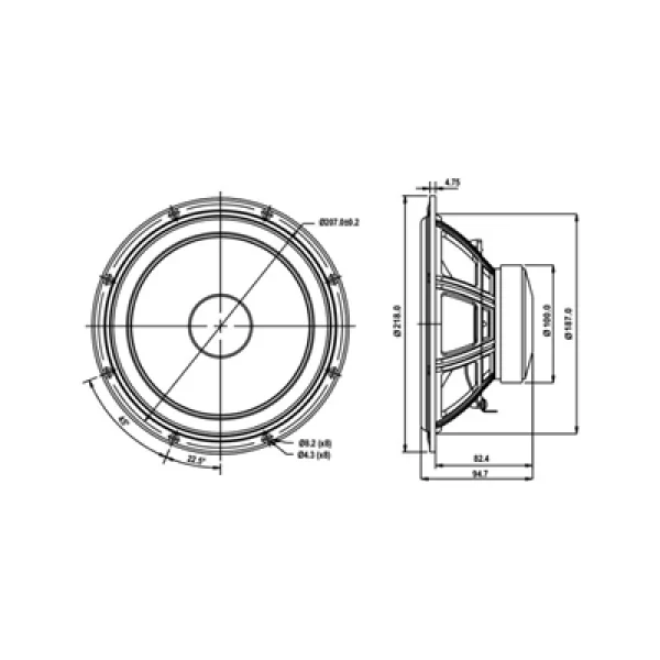 SB Acoustics SB20PFCR30-4 Kağıt Woofer