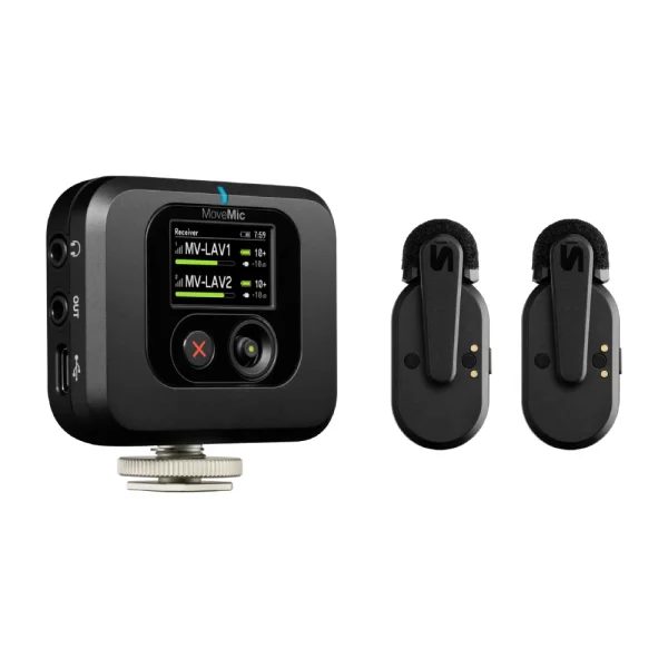 SHURE MoveMic Two Receiver Kit İki kanal Kablosuz Yaka Mikrofonu(Alıcı Dahil)