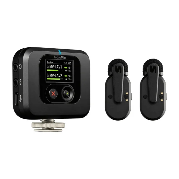 SHURE MoveMic Two Receiver Kit İki kanal Kablosuz Yaka Mikrofonu(Alıcı Dahil)