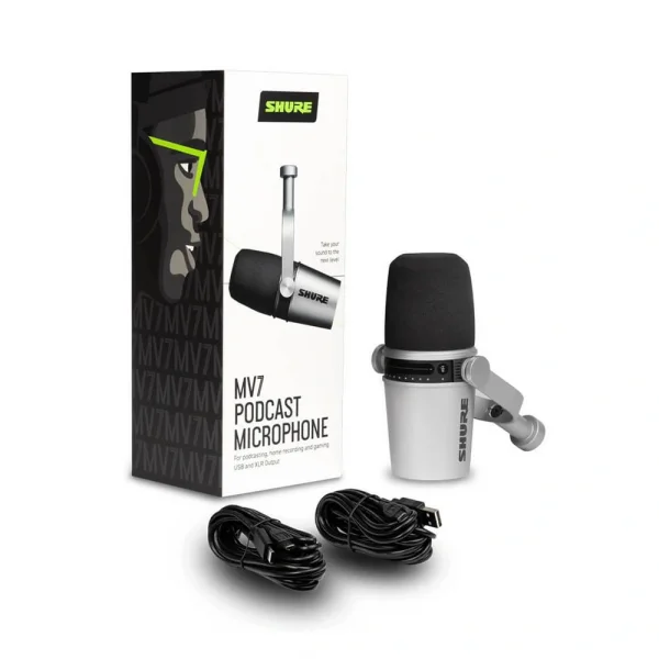 Shure Mv7+ S | XLR/USB Podcast Mikrofonu (Silver)