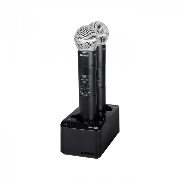 Shure SBC203 Çift Yuvalı Şarj İstasyonu for SLX-D Transmitter için