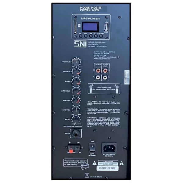 Baretone MAX15 Bataryalı Portatif Hoparlör 15 Çift EL Kablosuz Mikrofonlu USB, Bluetooth
