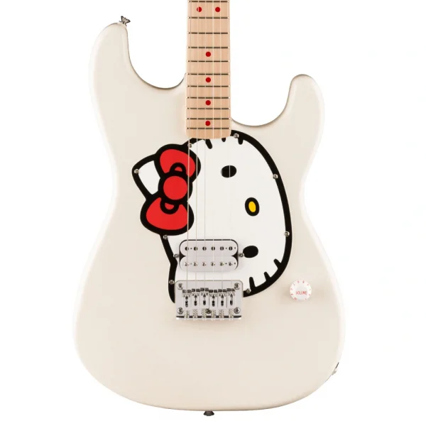 SQUIER x Hello Kitty White Stratocaster w/Bag Elektro Gitar