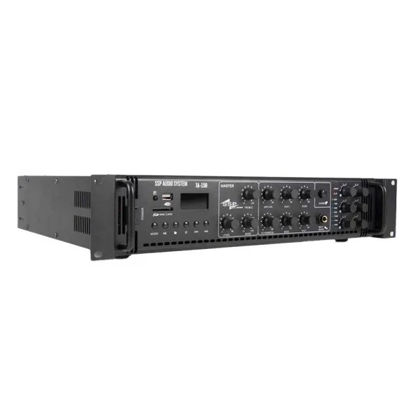 SSP Audio TA150 150W 100V Trafolu Mikser Amfi, Radyo, Bluotooh, USB, 6 Çıkışlı