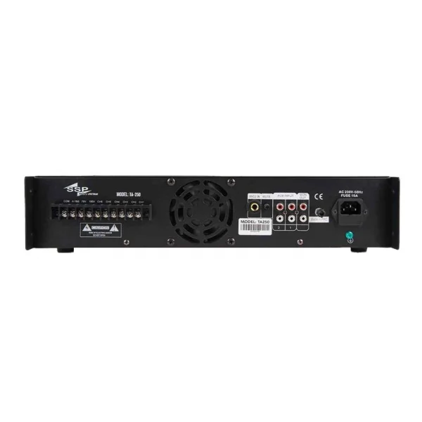 SSP Audio TA250 250W 100V Trafolu Mikser Amfi, Radyo, Bluotooh, USB, 6 Çıkışlı