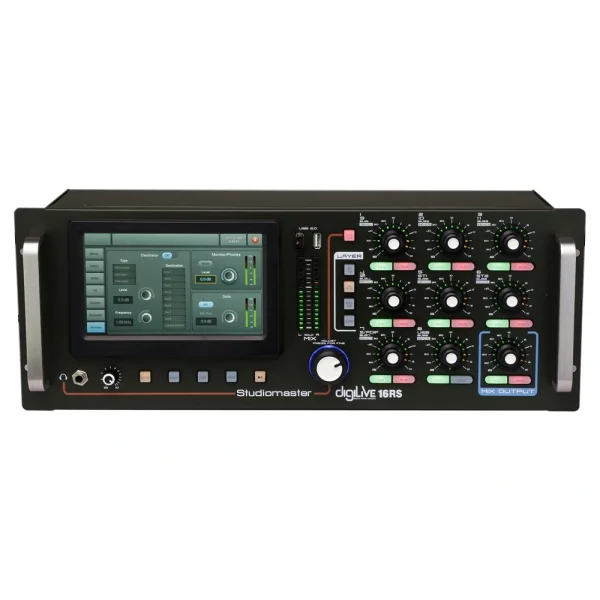 Studiomaster DigiLive 16P-600 16 Kanal Dijital Mikser + Power Amfi 4x150W/rms, 6 aux