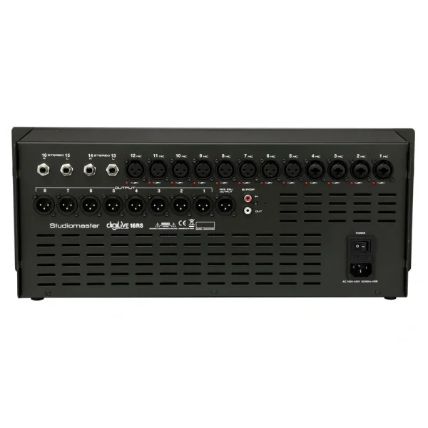 Studiomaster DigiLive 16P-600 16 Kanal Dijital Mikser + Power Amfi 4x150W/rms, 6 aux