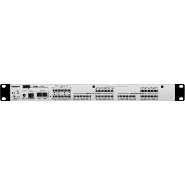 SYMETRIX PRISM 180-0116 12x12 Programmable DSP, 12 mic/line in, 12 line out, 64x64 Dante, ARC