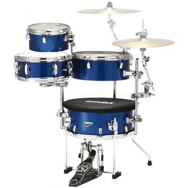 TAMA CJB46C-ISP - Cocktail-JAM Indigo Sparkle 4 Parça (16B/10T/14F/12S) Aksamlı& Çantalı Kompakt Akustik Davul Seti