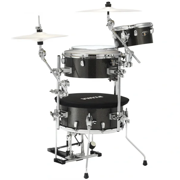 TAMA CJB46C-MGD - Cocktail-JAM Midnight Gold Sparkle 4 Parça (16B/10T/14F/12S) Aksamlı &amp; Çantalı Kompakt Akustik Davul Seti
