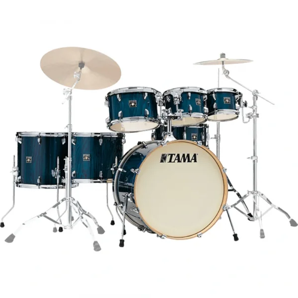 Tama CL72RSP-GHP Superstar Classic Gloss Sapphire Lacebark Pine 7 Parça (22B/8T/10T/12T/14F/16F/14S) Akustik Davul Seti