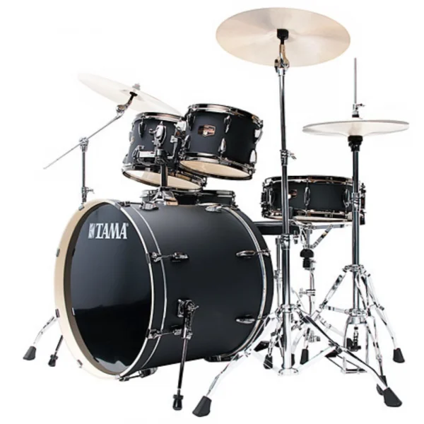 TAMA IP52H6WBN-BOB - Imperialstar Blacked Out Black 5 Parça (22B/10T/12T/16F/14S) Aksamlı Akustik Davul Seti