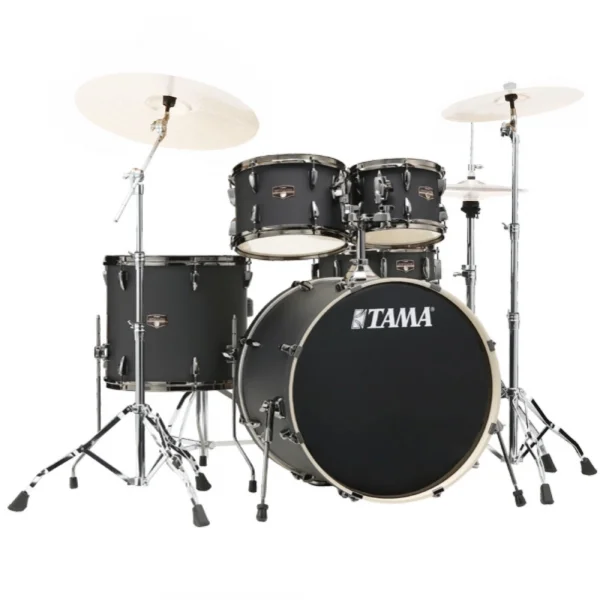 TAMA IP52H6WBN-BOB - Imperialstar Blacked Out Black 5 Parça (22B/10T/12T/16F/14S) Aksamlı Akustik Davul Seti