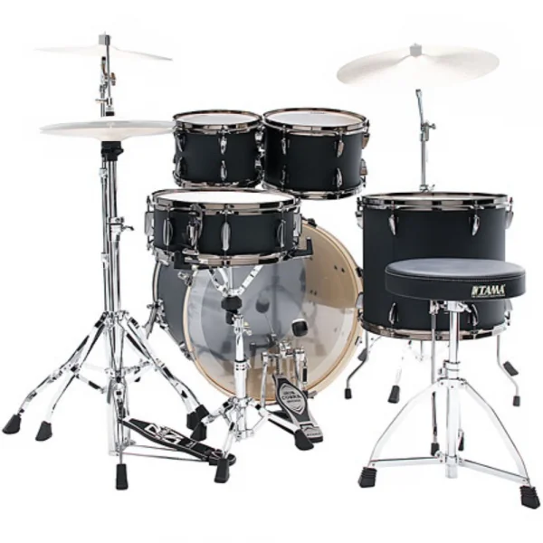 TAMA IP52H6WBN-BOB - Imperialstar Blacked Out Black 5 Parça (22B/10T/12T/16F/14S) Aksamlı Akustik Davul Seti