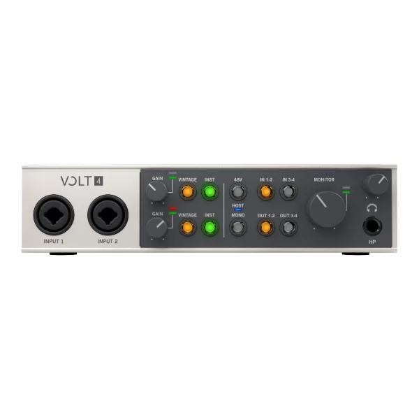 Universal Audio Volt 4 Yeni nesil 24-bit / 192 kHz, 4-Giriş / 4-Çıkış, 2 Mikrofon preamp, 610 MicPre Modellemeli, USB-C Ses Kartı