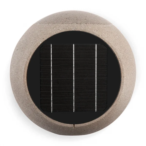 Victrola Zen – Kablosuz Dış Mekan Bluetooth Güneş Enerjili Hoparlör – IP65 Hava Koşullarına Dayanıklı, Güneş Enerjisiyle Şarj, Auracast Kullanarak Çoklu Hoparlör Bağlantısı (Tekli, Taş Rengi)