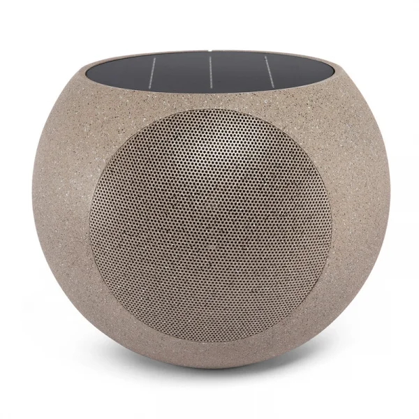Victrola Zen – Kablosuz Dış Mekan Bluetooth Güneş Enerjili Hoparlör – IP65 Hava Koşullarına Dayanıklı, Güneş Enerjisiyle Şarj, Auracast Kullanarak Çoklu Hoparlör Bağlantısı (Tekli, Taş Rengi)
