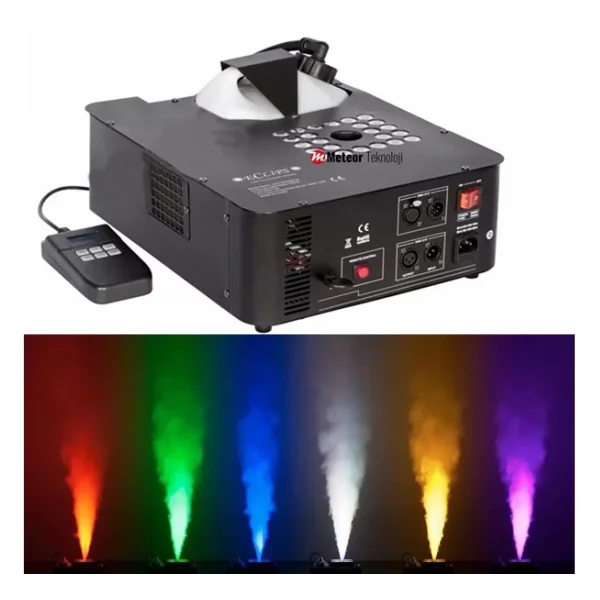 Eclips VOLCANO Ledli Sis Makinesi 1500W, 24x3W RGB led, CO2 Karbon Sis Simulasyonu 160 ml/dk