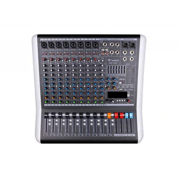 Westa WM-10PMX 10 Kanal 2x500W Power-Mixer USB / Bluetooth, 4-aux