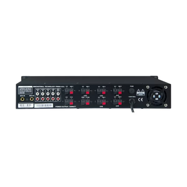 WESTA WM-150UT 150W/100V Mixer-Amplifier, 5-zone Bağımsız Ses Kontrolü Usb/Mp3/Wma