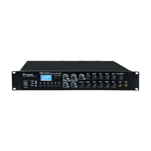 WESTA WM-150UT 150W/100V Mixer-Amplifier, 5-zone Bağımsız Ses Kontrolü Usb/Mp3/Wma