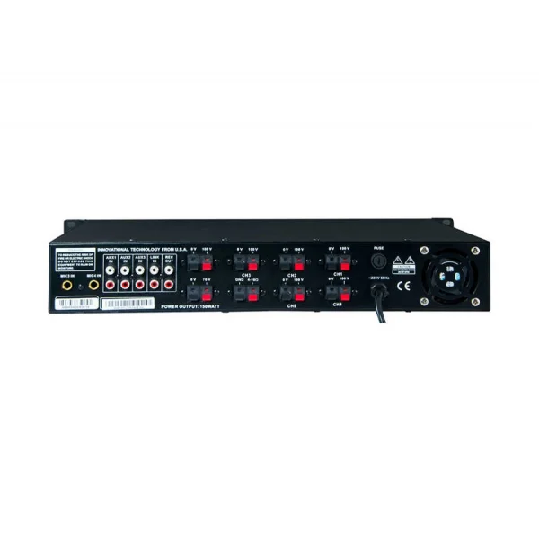 WESTA WM-250UT 6-zone Mixer-Ampli 250W/100V 16-ohm Usb/BT