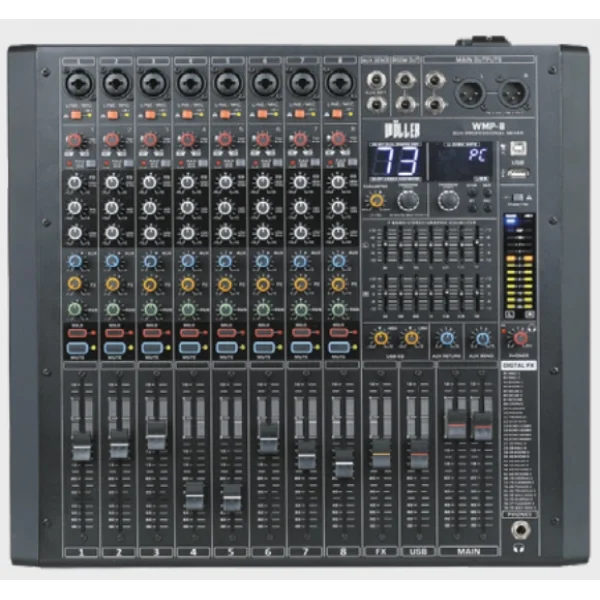 Wöller WMP-8P Power-Mixer 8 Kanal 2x750W/4-ohm USB/BT