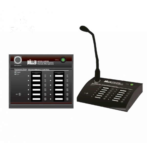 WÖLLER WPER-12RPM 12 Bölgeli EN54 Mikrofon Ünitesi
