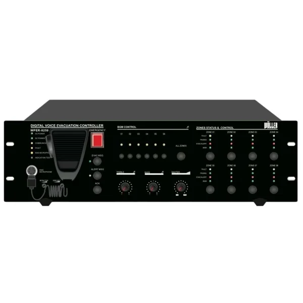 WÖLLER WPER-8250 8 Bölgeli EN54 Acil Anons Merkezi Ünite 250W/100V