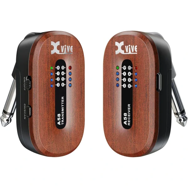 Xvive XV-A58B 5.8GHZ Kablosuz Enstrüman Seti, Gitar Bağlantı Sistemi - Maun