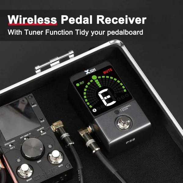 Xvive XV-P58 Akort Aletli Receiver Pedallı 5.8GHZ Kablosuz Gitar Bağlantı Sistemi - Siyah
