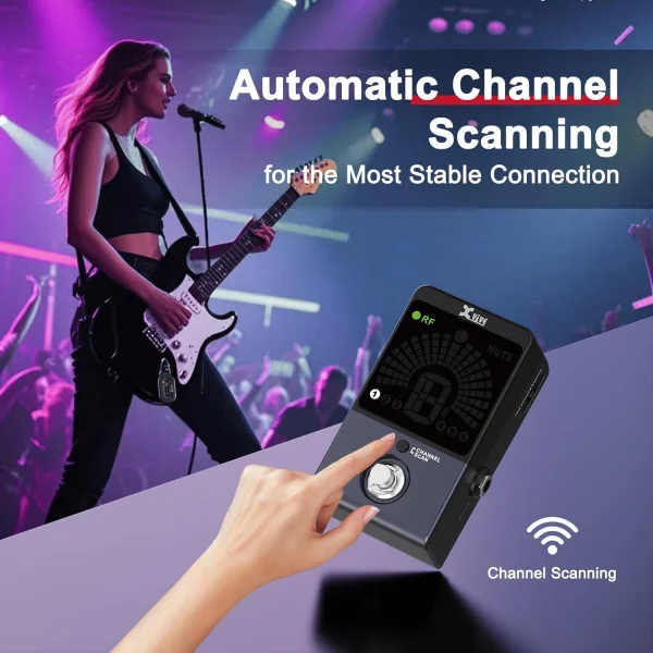 Xvive XV-P58 Akort Aletli Receiver Pedallı 5.8GHZ Kablosuz Gitar Bağlantı Sistemi - Siyah