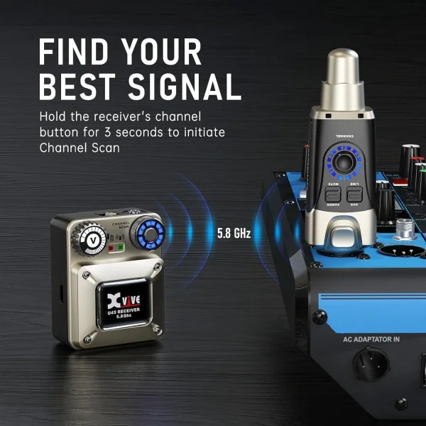 Xvive XV-U45R4 4 Alıcı + 1 Vericili Kablosuz In-Ear Monitör Sistemi