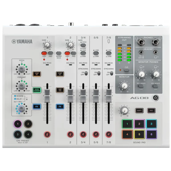 Yamaha AG08 8 Kanallı Yayın Mikseri (white)